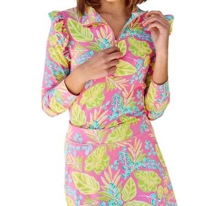 Mary Square Everyday Apparel Charelston Style Half Zip Multicolor Sz L EUC